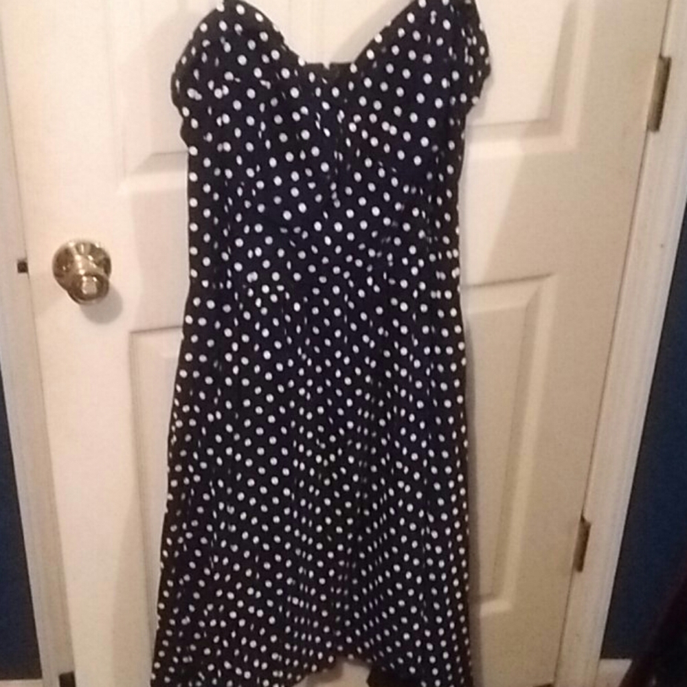 Navy polka dot dress 18